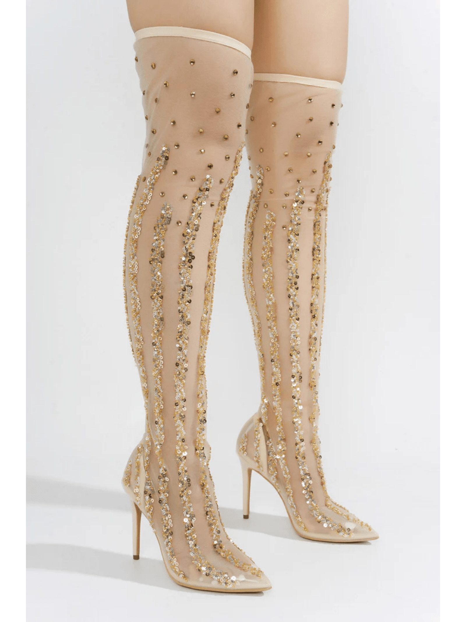 Cape Robbin Bride - Nude Thigh High Boots